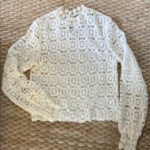 White/cream crochet top